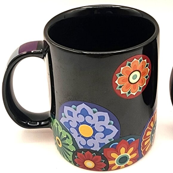 Starbucks Korea Demitasse Demi Espresso Cups 3oz Set of 2 Mugs Floral 2016 - Picture 3 of 8